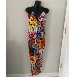 Venus flower colorful summer dress slit size small